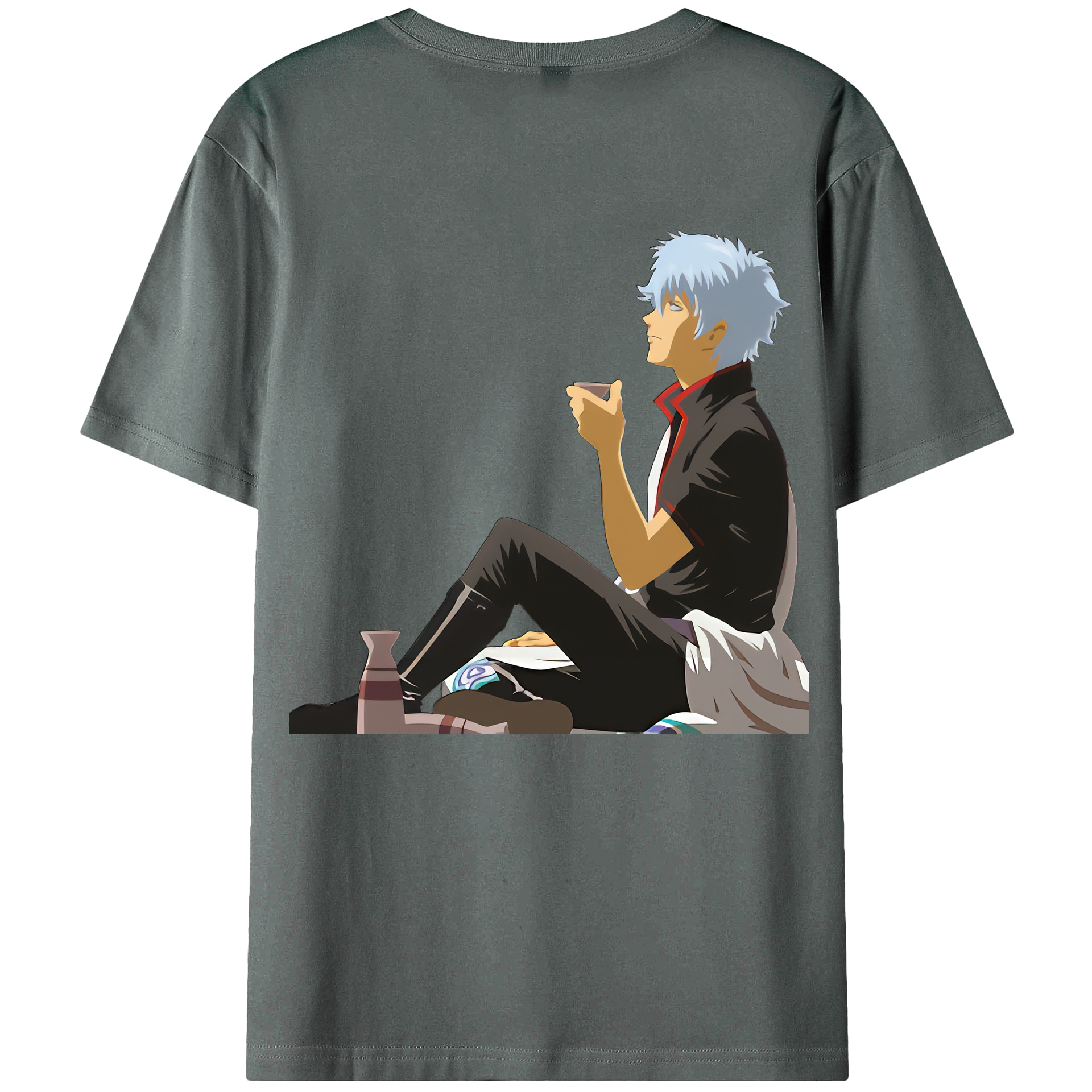 （画像用） ぎんたま 坂田銀時（さかたぎんとき） 神楽 志村新八（しむら しんぱち） GINTAMA Sakata Gintoki Kagura Shimura Shinpachi 綿100％ メンズ半袖Tシャツ（バックプリント） 通気性